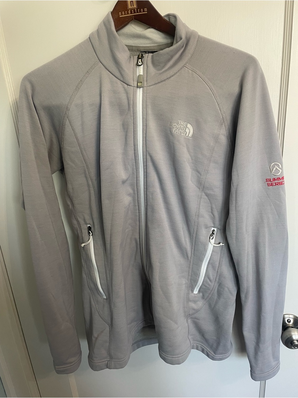 The North Face Summit Series Full Zip Fleece Jacket Women’s M Gray Athletic Fit
